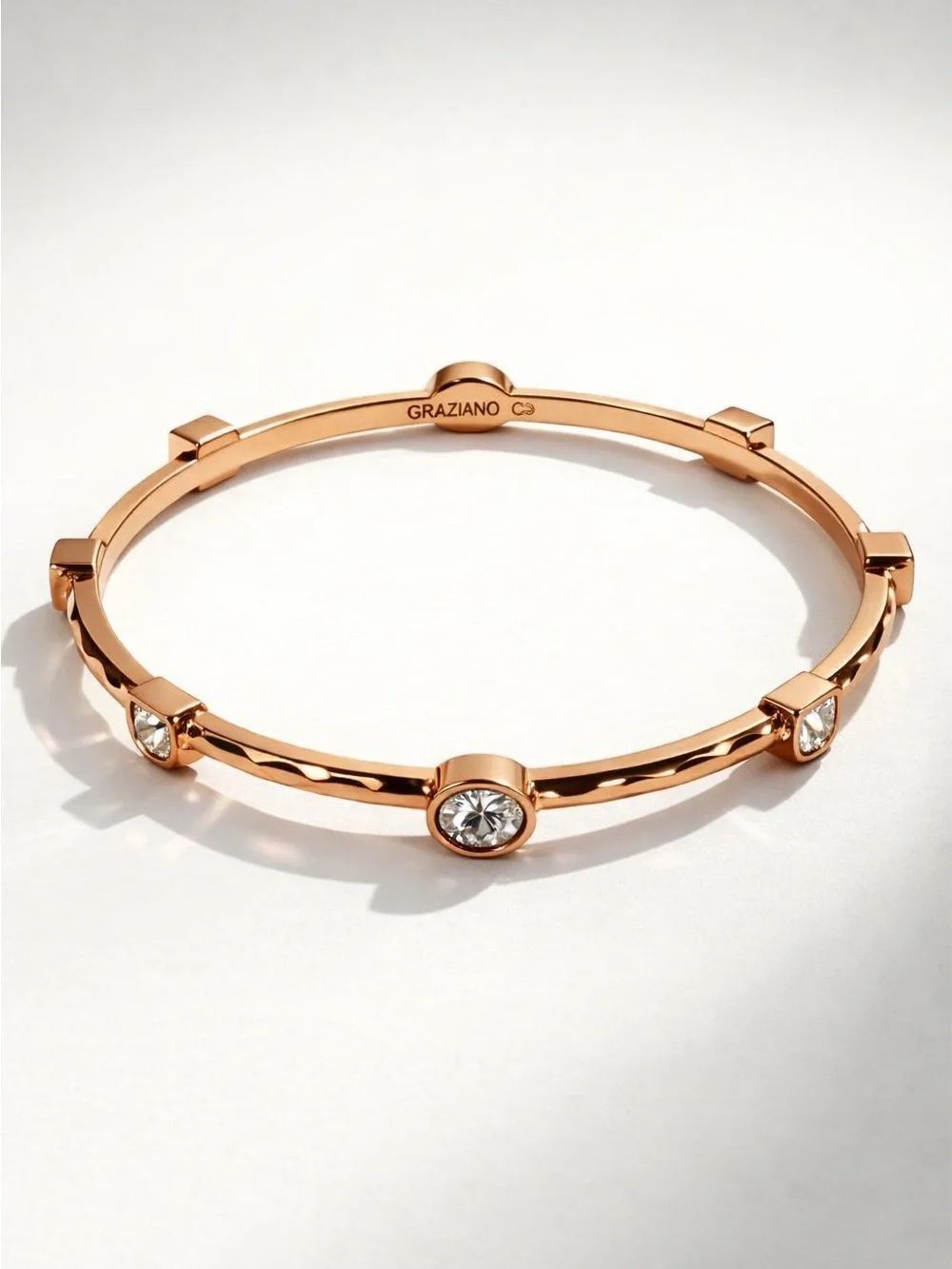 Rose Gold Crystal Stackable Bracelets - Women Jewelry